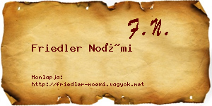 Friedler Noémi névjegykártya